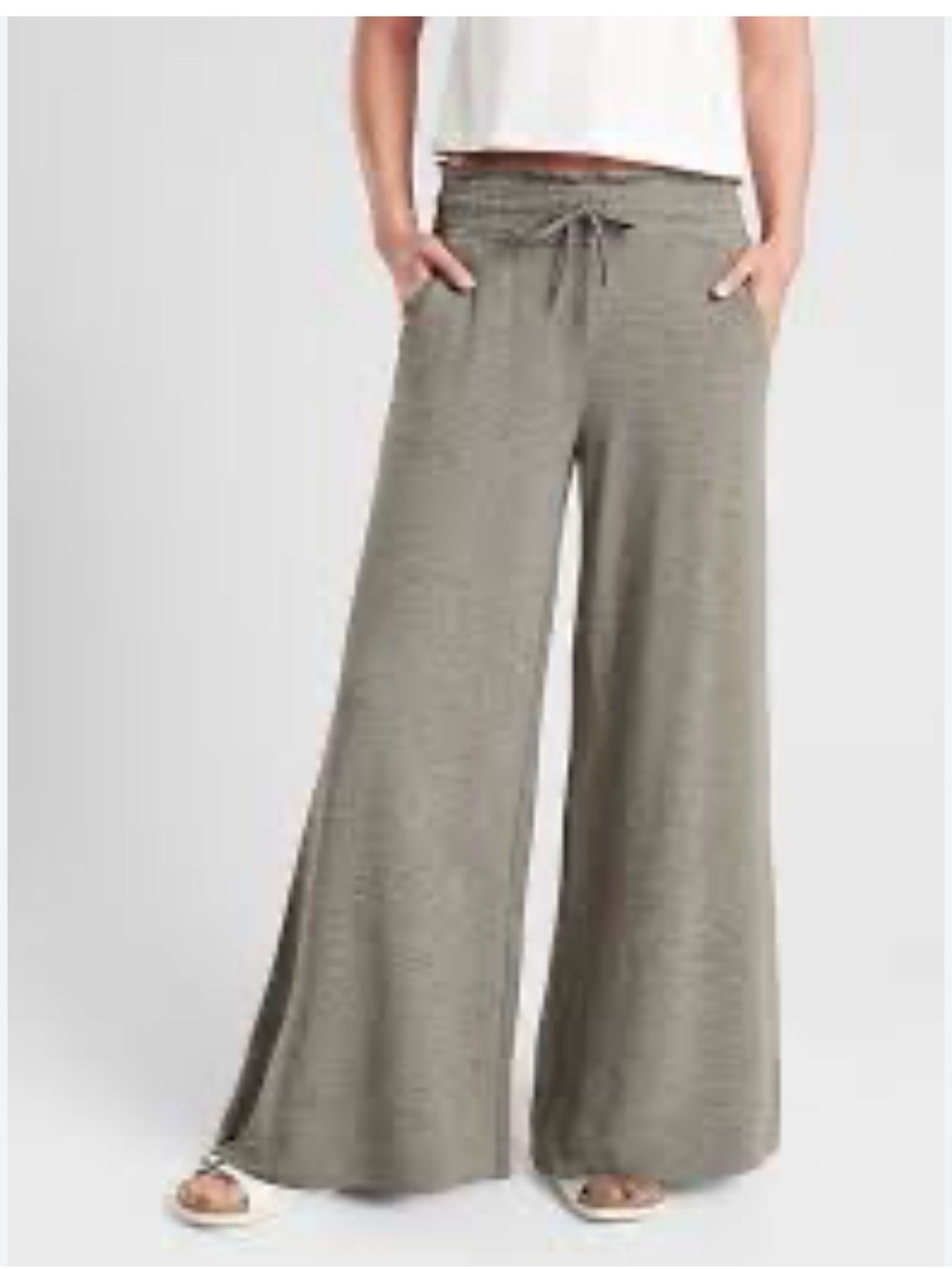 Athleta Compose gray Wide-Leg lounge Drawstring Pants xxs